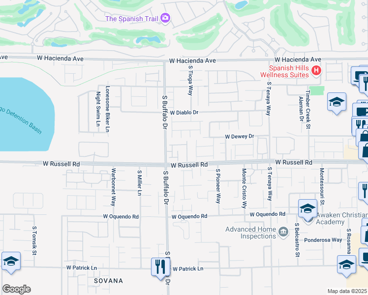 map of restaurants, bars, coffee shops, grocery stores, and more near 7721 Top Hat Avenue in Las Vegas