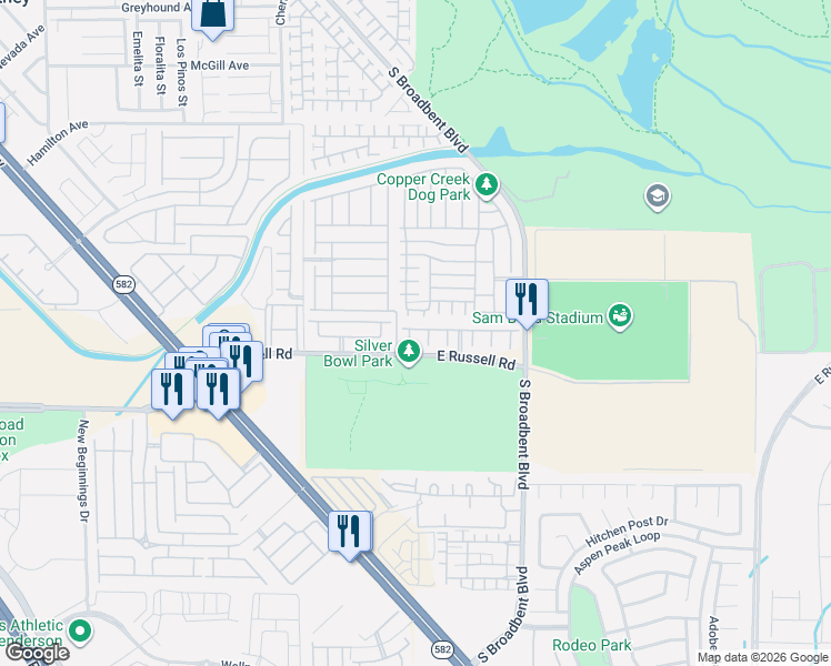map of restaurants, bars, coffee shops, grocery stores, and more near 5697 Sago Palm Court in Las Vegas