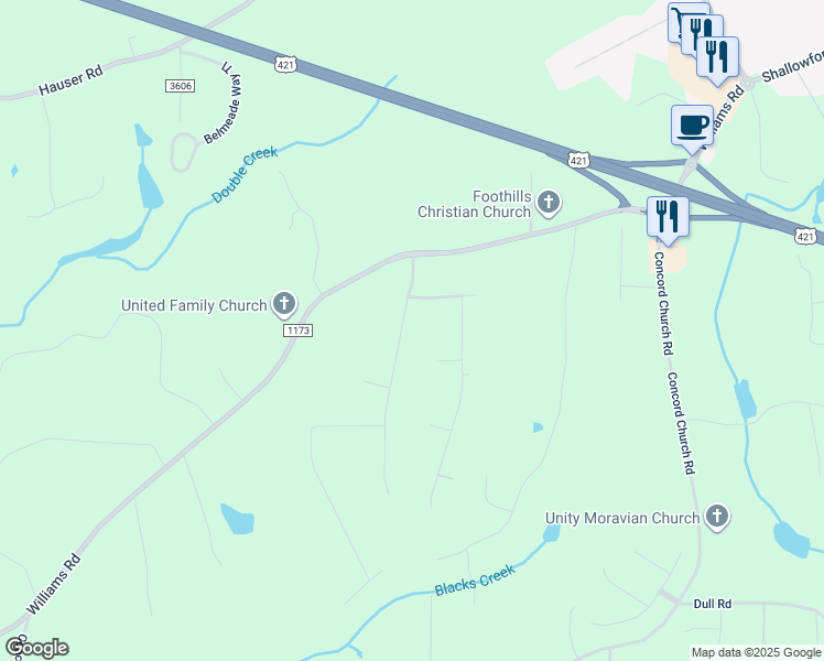 map of restaurants, bars, coffee shops, grocery stores, and more near 333 Lewisville Trails Road in Lewisville