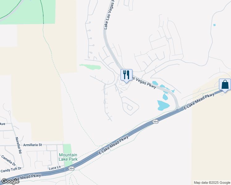 map of restaurants, bars, coffee shops, grocery stores, and more near 1262 Calcione Drive in Henderson