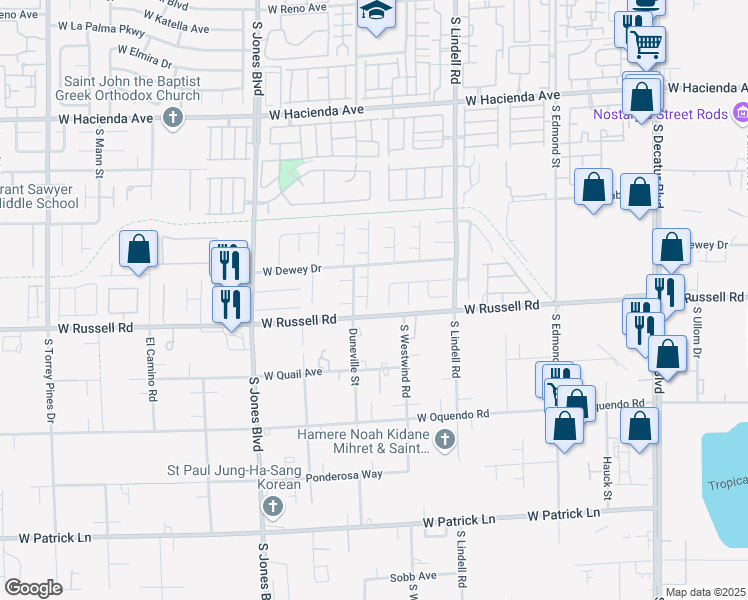 map of restaurants, bars, coffee shops, grocery stores, and more near 5670 Autumn Cliffs Way in Las Vegas