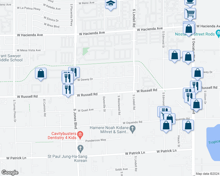 map of restaurants, bars, coffee shops, grocery stores, and more near 5670 Autumn Cliffs Way in Las Vegas