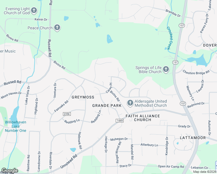 map of restaurants, bars, coffee shops, grocery stores, and more near 5609 Carey Place in Durham