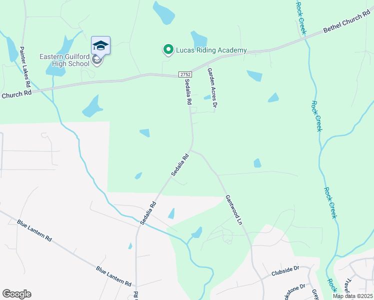 map of restaurants, bars, coffee shops, grocery stores, and more near 300 Sedalia Road in Gibsonville