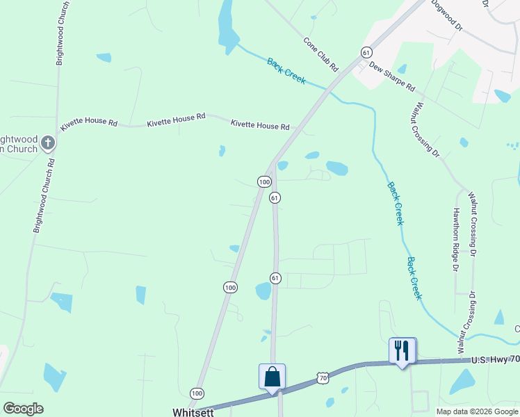 map of restaurants, bars, coffee shops, grocery stores, and more near 512 North Carolina 100 in Whitsett