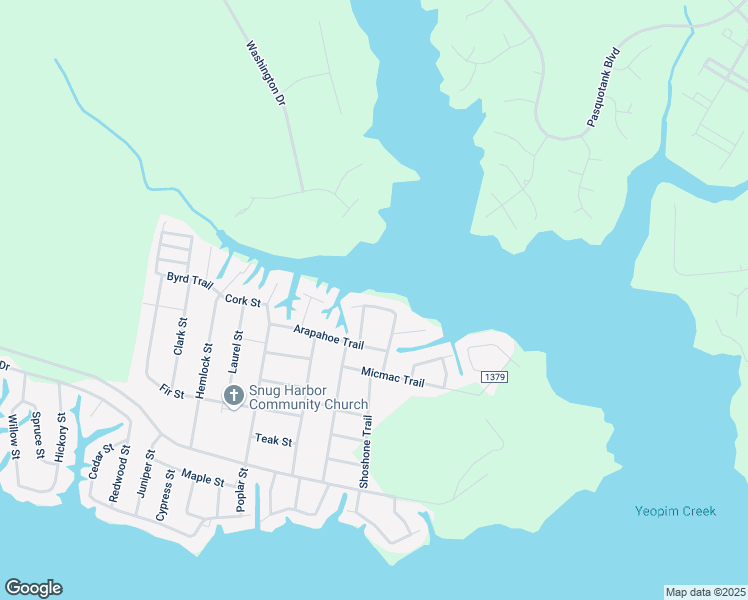 map of restaurants, bars, coffee shops, grocery stores, and more near 110 Creek Trail in Hertford