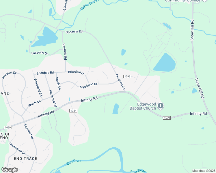 map of restaurants, bars, coffee shops, grocery stores, and more near 1514 Meadston Drive in Durham