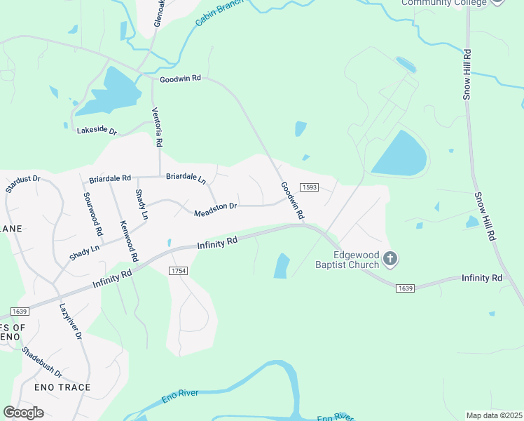map of restaurants, bars, coffee shops, grocery stores, and more near 1514 Meadston Drive in Durham