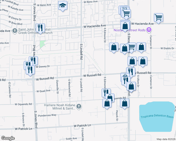 map of restaurants, bars, coffee shops, grocery stores, and more near 5661 Warm Light Street in Las Vegas