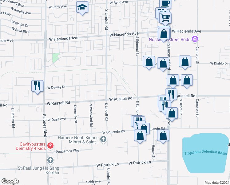 map of restaurants, bars, coffee shops, grocery stores, and more near 5661 Warm Light Street in Las Vegas
