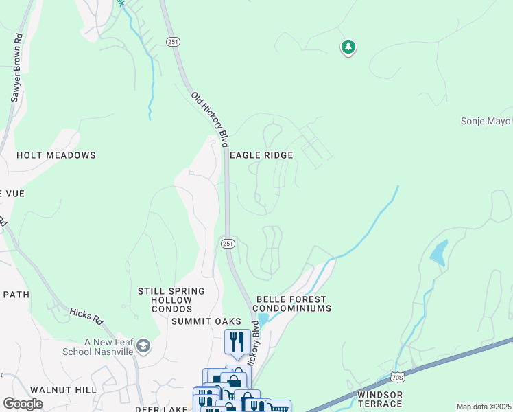 map of restaurants, bars, coffee shops, grocery stores, and more near 320 Old Hickory Boulevard in Nashville