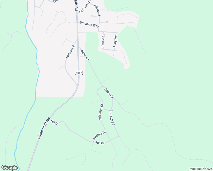 map of restaurants, bars, coffee shops, grocery stores, and more near 2039 Wolfe Road in White Bluff