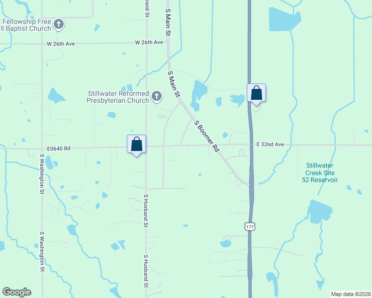 map of restaurants, bars, coffee shops, grocery stores, and more near 166-194 East 32nd Street in Stillwater