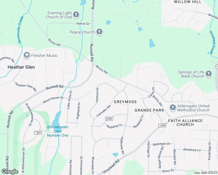 map of restaurants, bars, coffee shops, grocery stores, and more near 5604 Ventura Drive in Durham