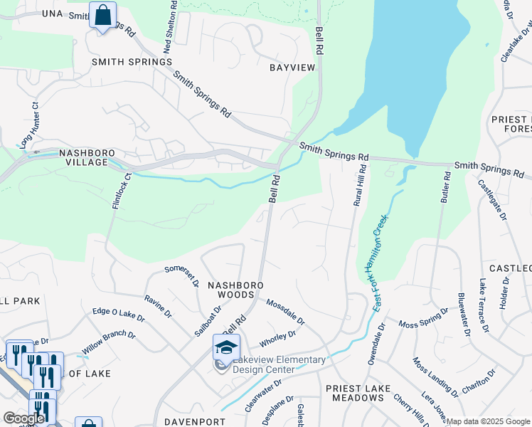 map of restaurants, bars, coffee shops, grocery stores, and more near 159 Bell Road in Nashville