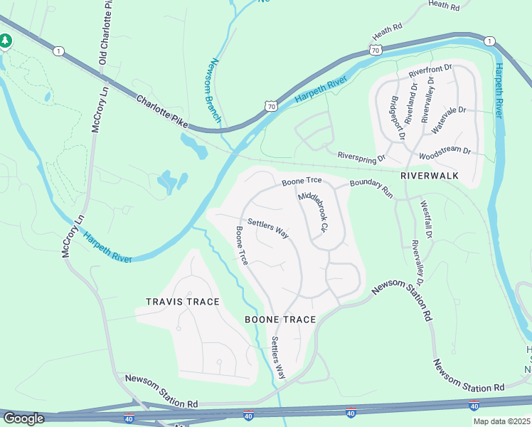 map of restaurants, bars, coffee shops, grocery stores, and more near 8316 Trading Post Court in Nashville