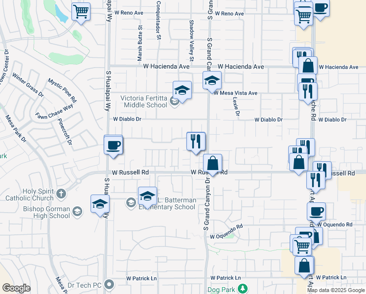 map of restaurants, bars, coffee shops, grocery stores, and more near 9916 Juniper Haven Avenue in Las Vegas