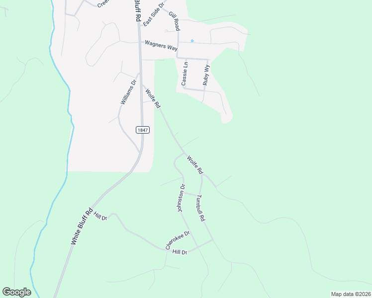 map of restaurants, bars, coffee shops, grocery stores, and more near 2039 Wolfe Road in White Bluff