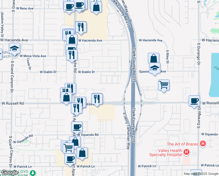 map of restaurants, bars, coffee shops, grocery stores, and more near 9172 Orange Horizon Street in North Las Vegas