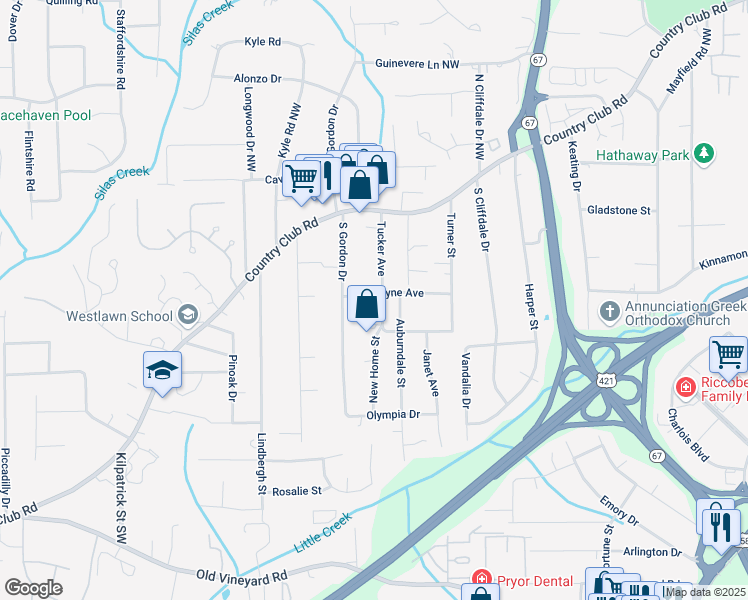 map of restaurants, bars, coffee shops, grocery stores, and more near 200 Tucker Avenue in Winston-Salem