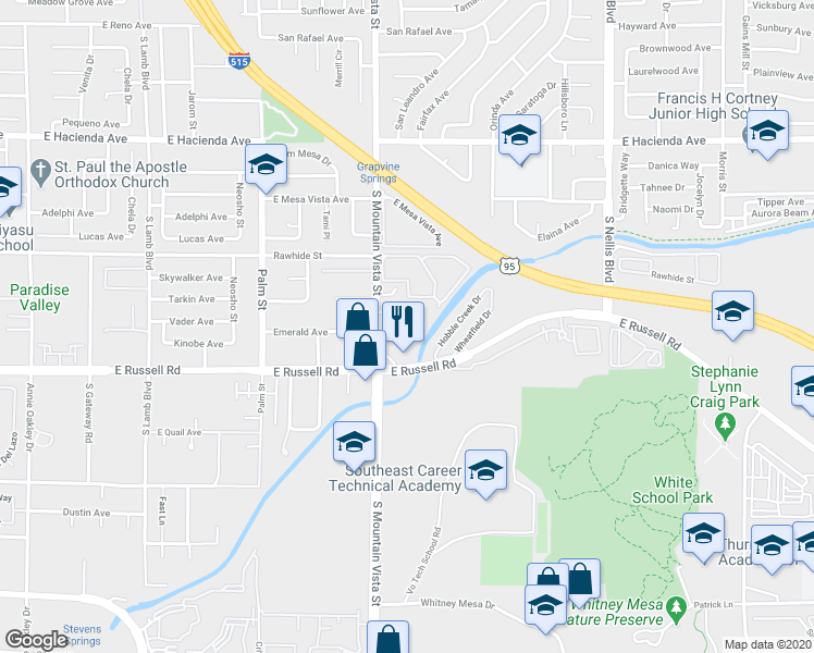 map of restaurants, bars, coffee shops, grocery stores, and more near in Paradise