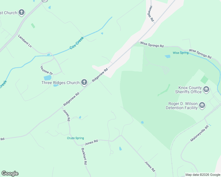 map of restaurants, bars, coffee shops, grocery stores, and more near 6724 Ridgeview Road in Knoxville