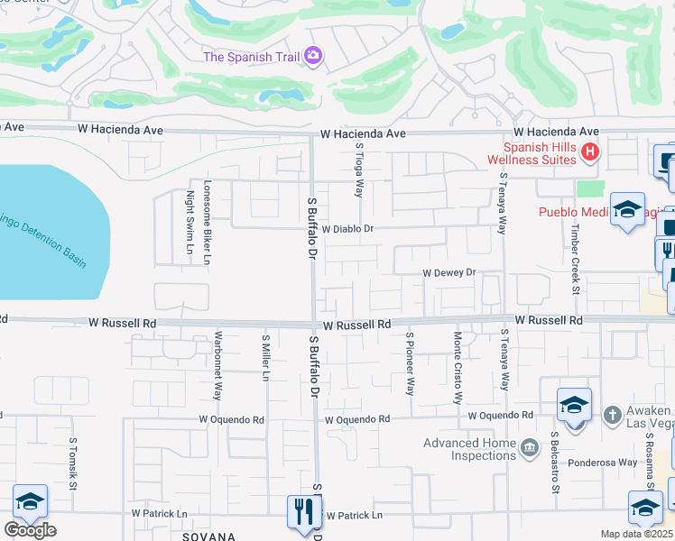 map of restaurants, bars, coffee shops, grocery stores, and more near 5577 Chiflo Song Drive in Las Vegas