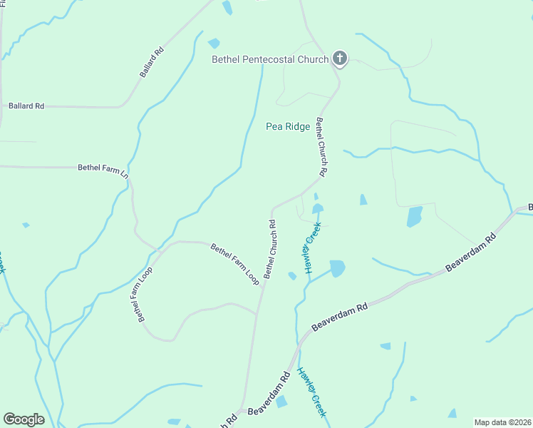 map of restaurants, bars, coffee shops, grocery stores, and more near 2725 Bethel Church Rd in Camden