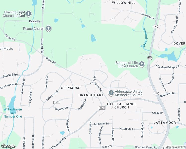 map of restaurants, bars, coffee shops, grocery stores, and more near 5609 Carey Pl in Durham