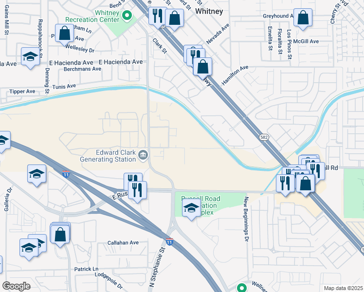 map of restaurants, bars, coffee shops, grocery stores, and more near 5950-6098 Emerald Ave in Las Vegas