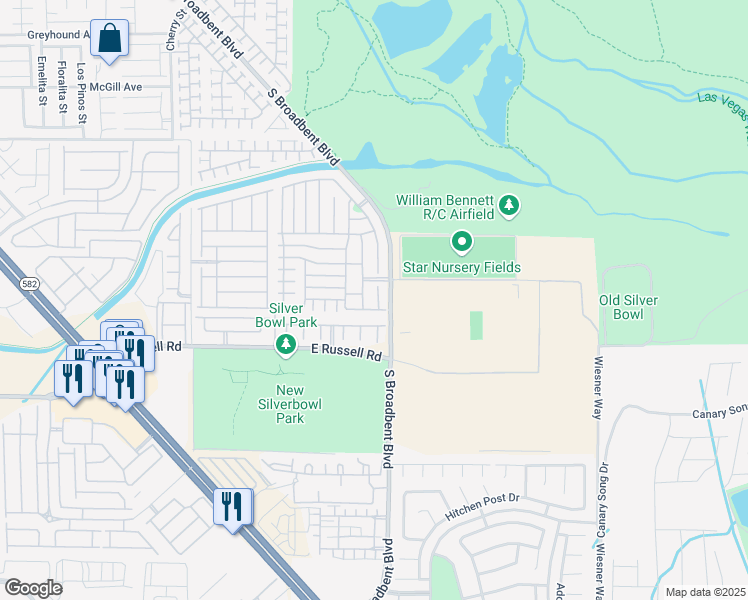 map of restaurants, bars, coffee shops, grocery stores, and more near 5591 La Perla Court in Las Vegas
