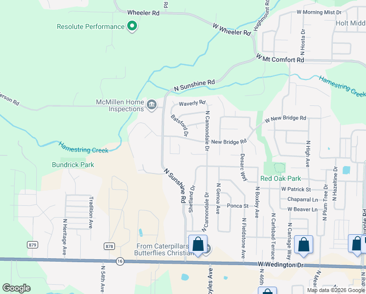 map of restaurants, bars, coffee shops, grocery stores, and more near 5052 Stepney Court in Fayetteville