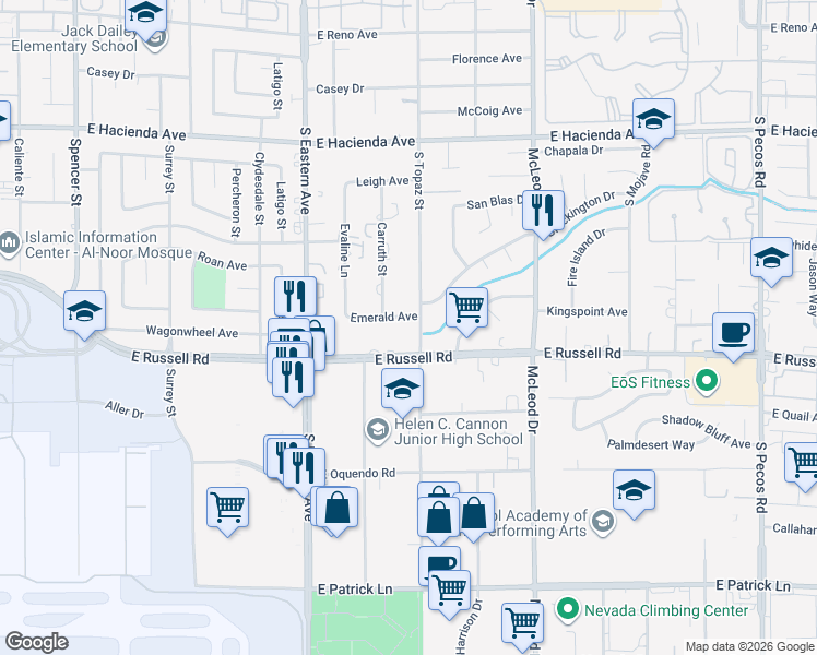map of restaurants, bars, coffee shops, grocery stores, and more near in Paradise