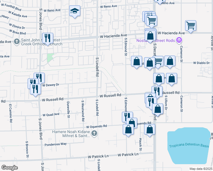 map of restaurants, bars, coffee shops, grocery stores, and more near 5645 Warm Light Street in Las Vegas