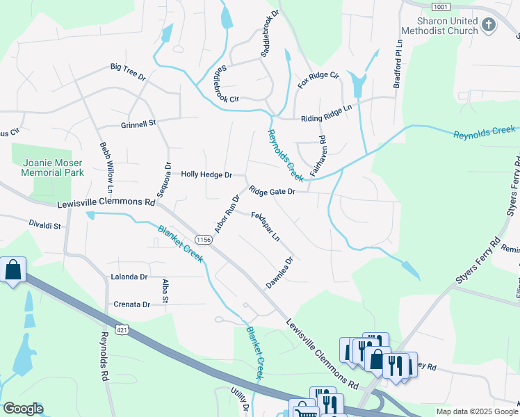 map of restaurants, bars, coffee shops, grocery stores, and more near 1039 Feldspar Lane in Lewisville