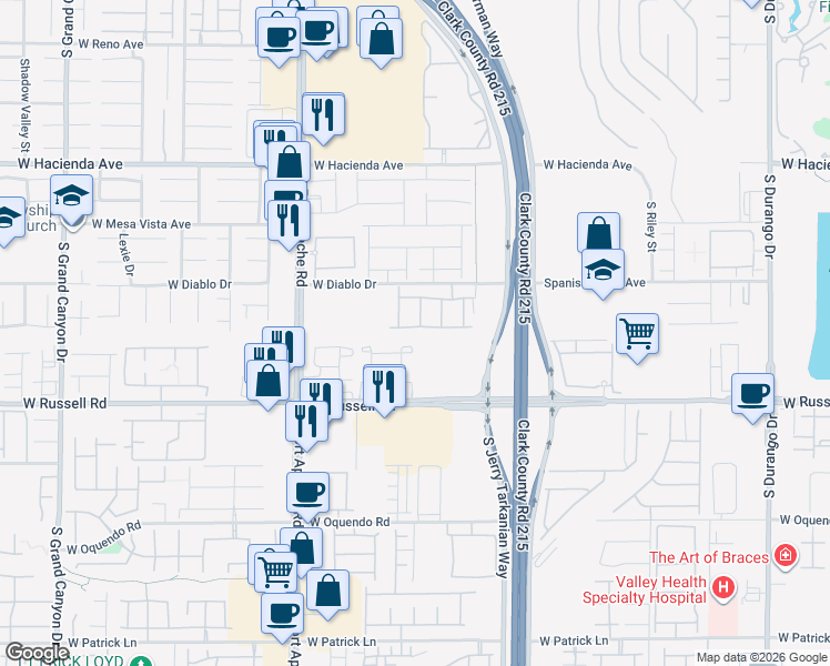 map of restaurants, bars, coffee shops, grocery stores, and more near 9209 Nanjing Avenue in Las Vegas