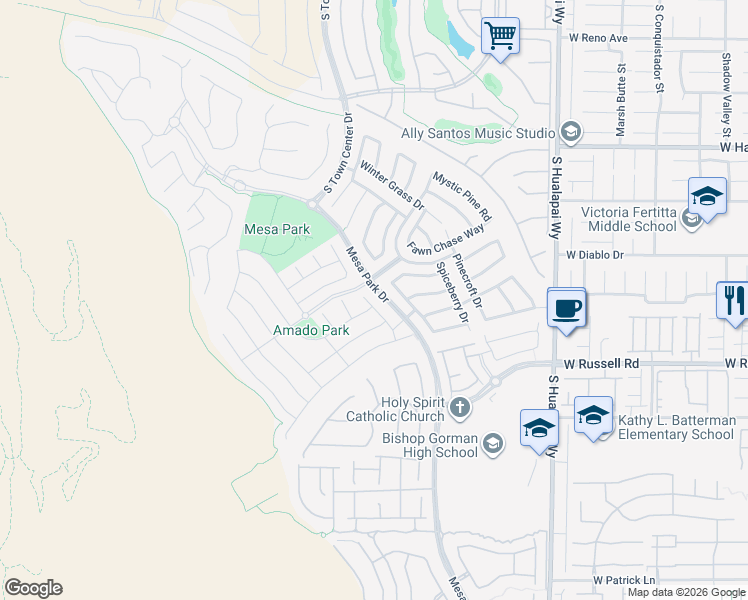 map of restaurants, bars, coffee shops, grocery stores, and more near 5580 Trilling Bird Drive in Las Vegas