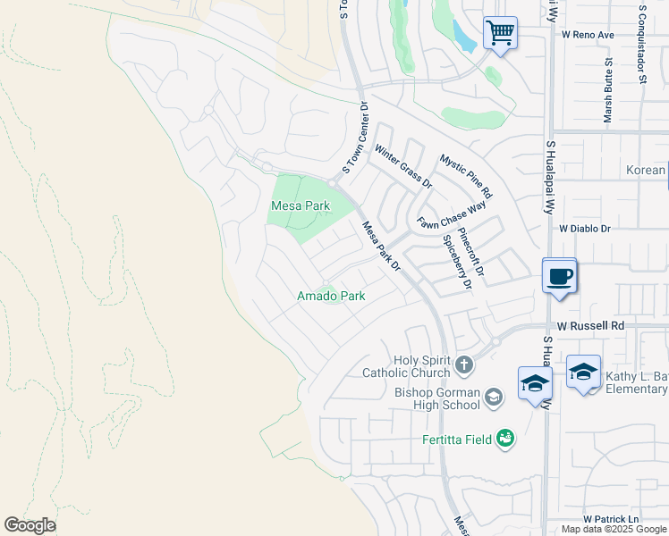 map of restaurants, bars, coffee shops, grocery stores, and more near 10659 Agate Knoll Lane in Las Vegas