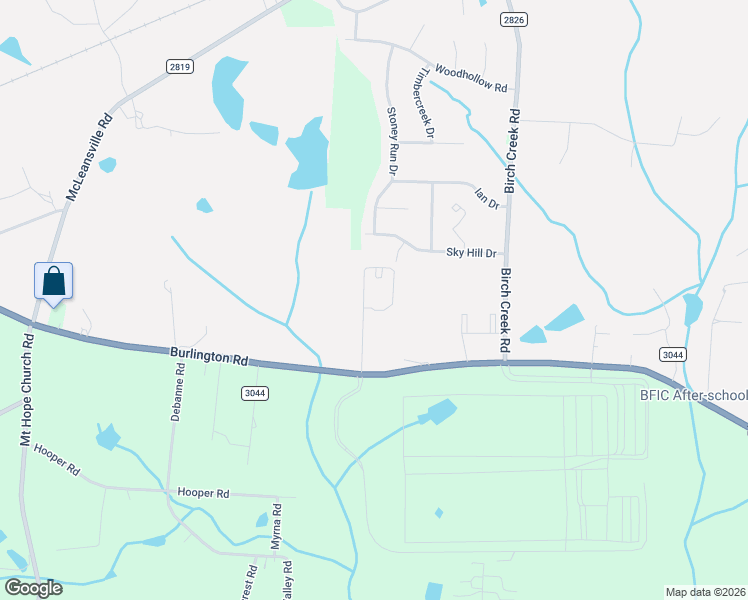 map of restaurants, bars, coffee shops, grocery stores, and more near 5533 Burlington Road in McLeansville