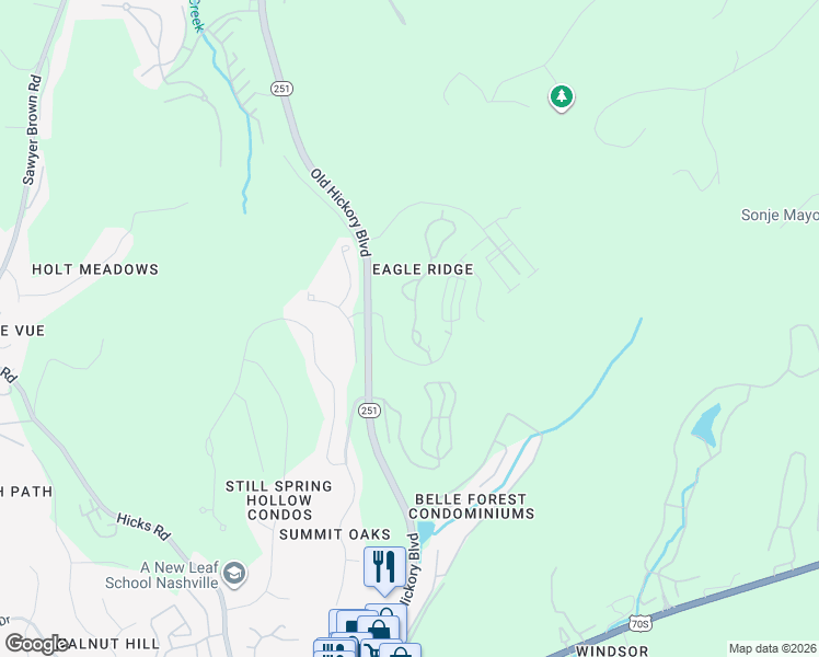 map of restaurants, bars, coffee shops, grocery stores, and more near 320 Old Hickory Boulevard in Nashville