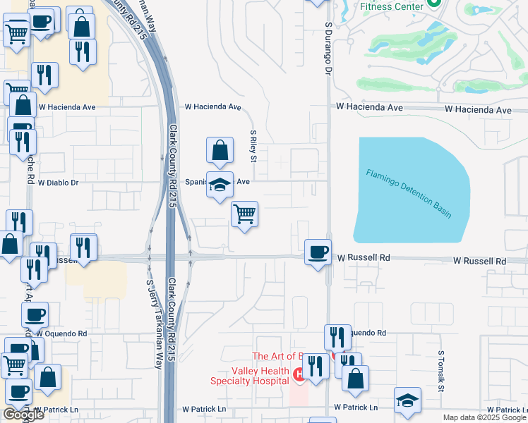 map of restaurants, bars, coffee shops, grocery stores, and more near 8783 Halcon Avenue in Las Vegas