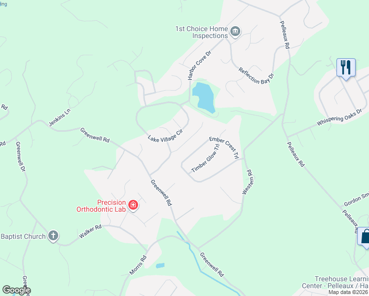 map of restaurants, bars, coffee shops, grocery stores, and more near 7915 Ember Crest Trail in Knoxville