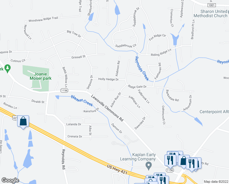 map of restaurants, bars, coffee shops, grocery stores, and more near 708 Bouzeke Court in Lewisville