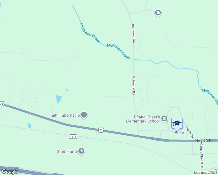 map of restaurants, bars, coffee shops, grocery stores, and more near 404 Cain Drive in Mebane