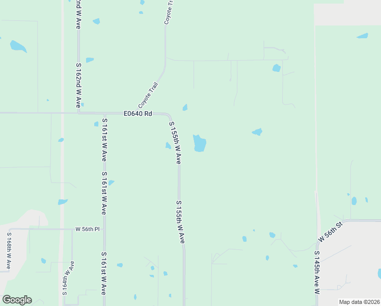 map of restaurants, bars, coffee shops, grocery stores, and more near 5325 South 155th West Avenue in Sand Springs