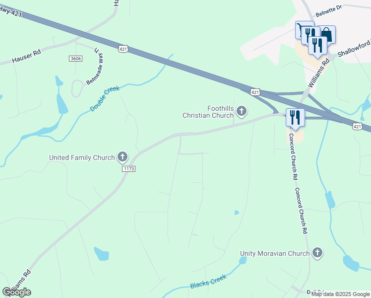 map of restaurants, bars, coffee shops, grocery stores, and more near 309 Lewisville Trails Road in Lewisville