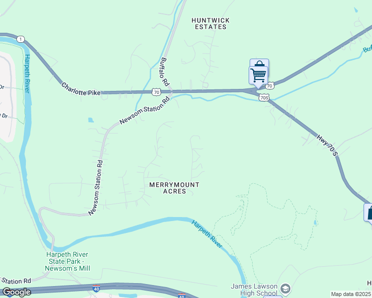 map of restaurants, bars, coffee shops, grocery stores, and more near 8428 Rolling Hills Drive in Nashville