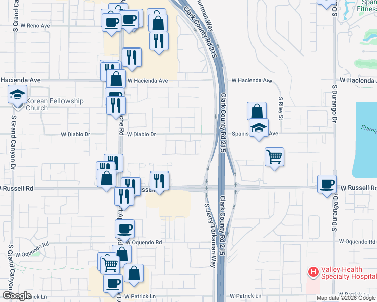 map of restaurants, bars, coffee shops, grocery stores, and more near 9141 Nanjing Avenue in Las Vegas