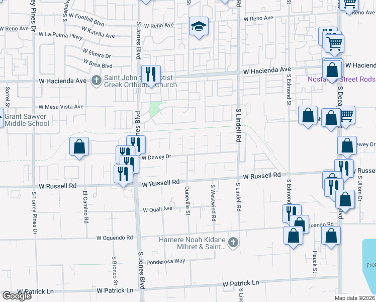 map of restaurants, bars, coffee shops, grocery stores, and more near 5687 Autumn Cliffs Way in Las Vegas