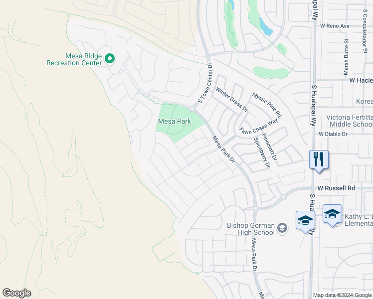 map of restaurants, bars, coffee shops, grocery stores, and more near 5491 Sentinel Point Court in Las Vegas